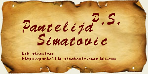 Pantelija Simatović vizit kartica